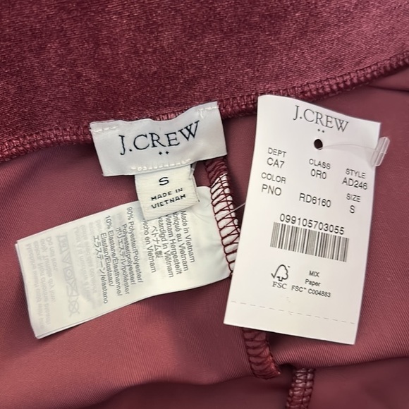 J. Crew Pink Rose Velvet Skinny Pants Size Small New with tags! - Picture 6 of 7
